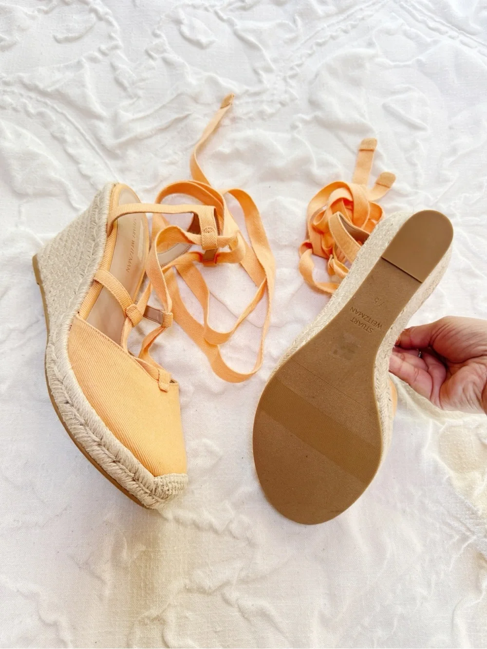 Stuart Weitzman Mango Lace Up Espadrilles Size 7.5 - Picture 6 of 6